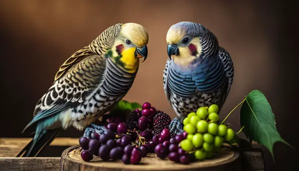 Budgies Eat Blackberries