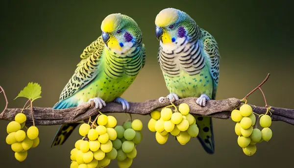 Budgies Eat Grapes