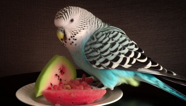 Budgies Eat Watermelon