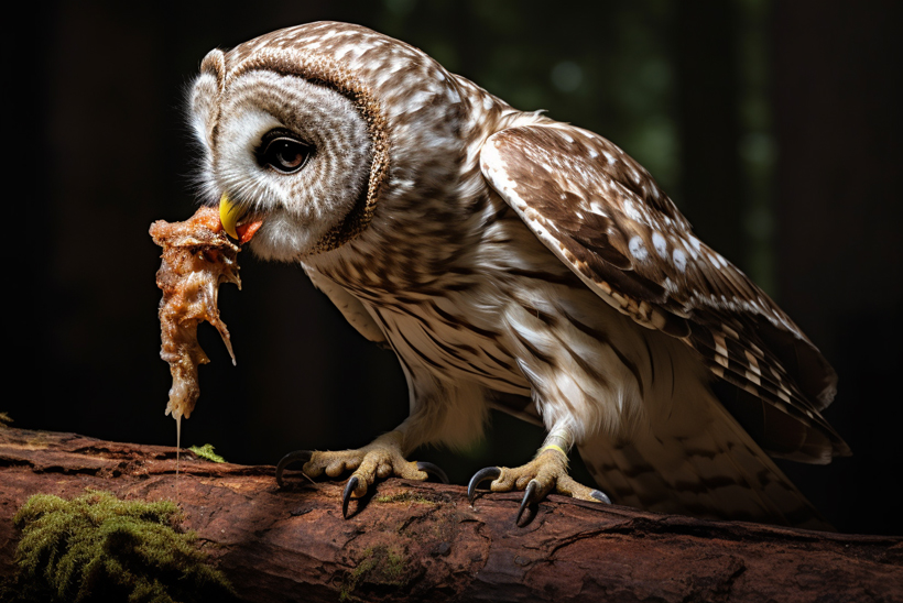 Barred Owls Eat Their Prey Cutting To Pieces