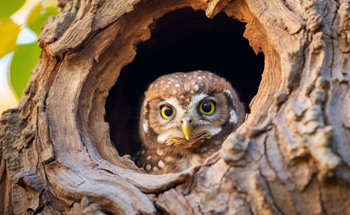 an owl hears a sound